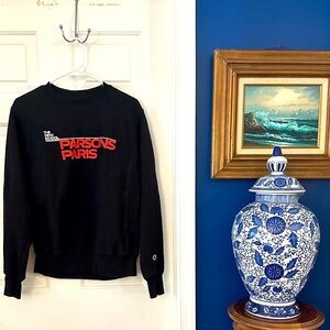 Parsons Paris Champion Reverse Weave Long Sleeve Pullover Crewneck Sweatshirt